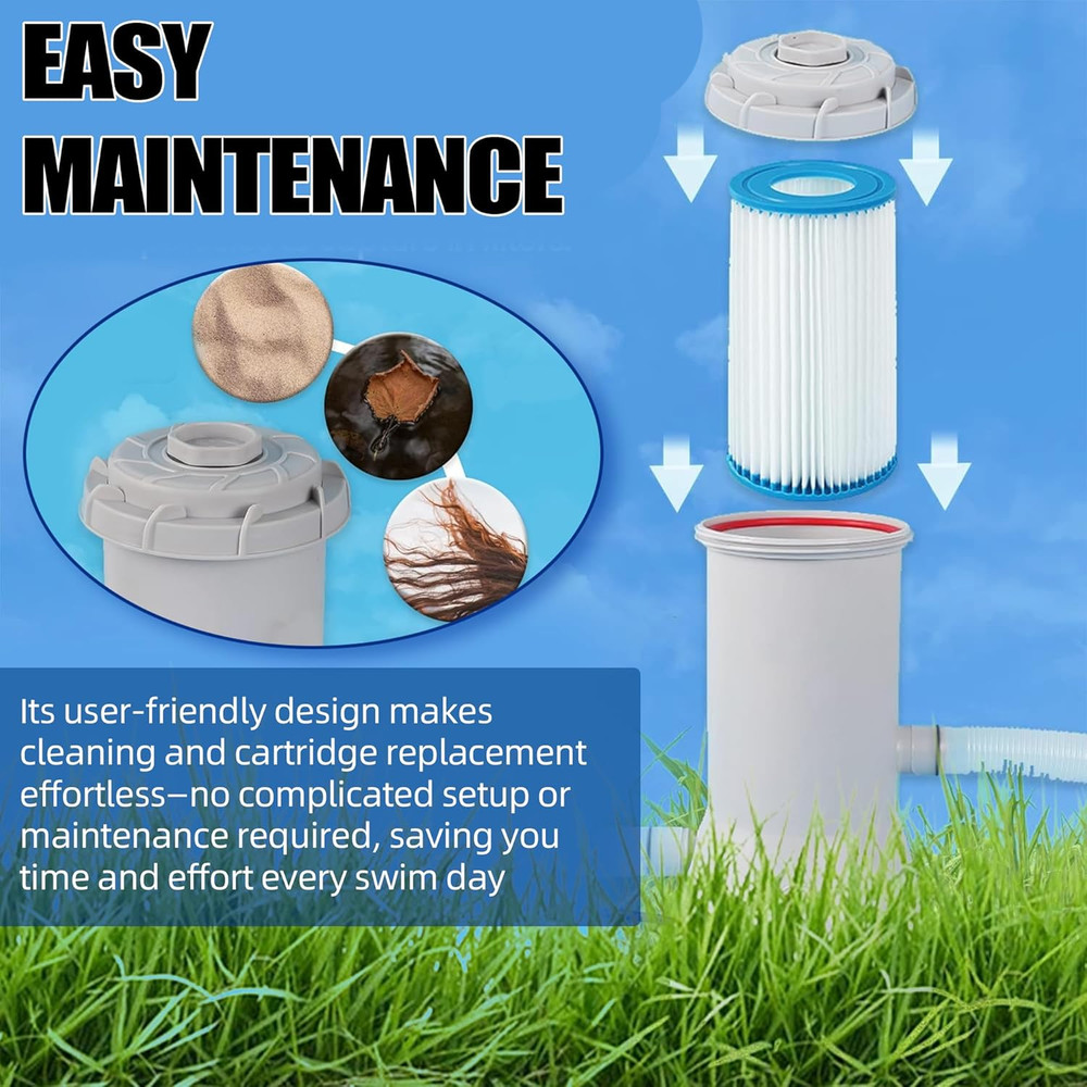 800 GPH Pool Filter Pump for above Ground Pools, Powerful Circulation System wit