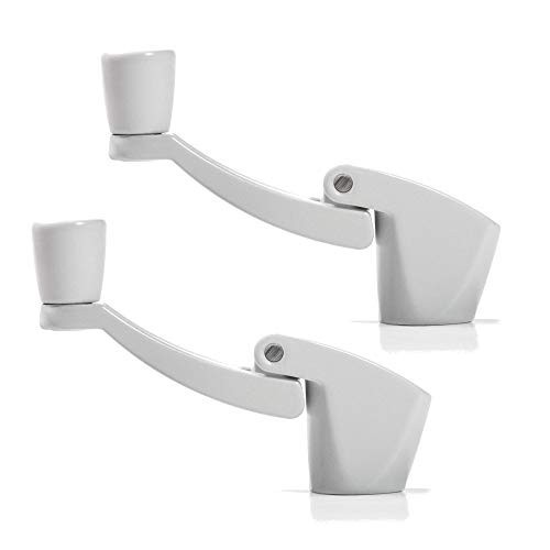 Folding Window Crank Handle 11/32” Spline, White, 2-Pack - Easy Installation & D