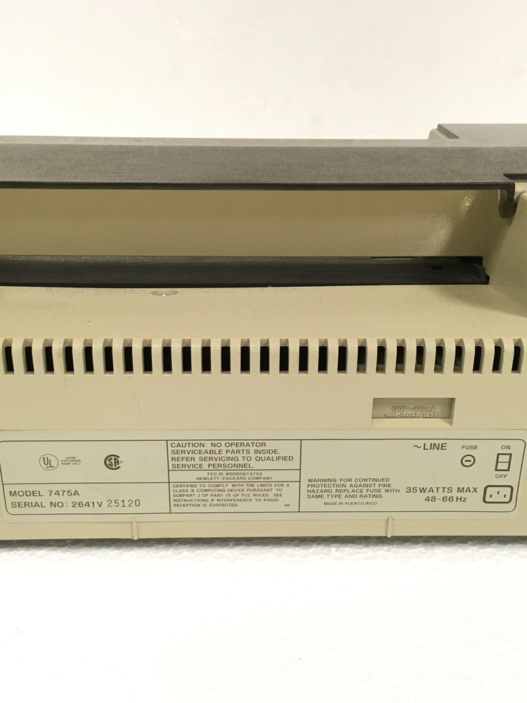 Hewlett-Packard HP 7475A Graphics Plotter Printer w/Power Cord, WORKS FREE SHIP