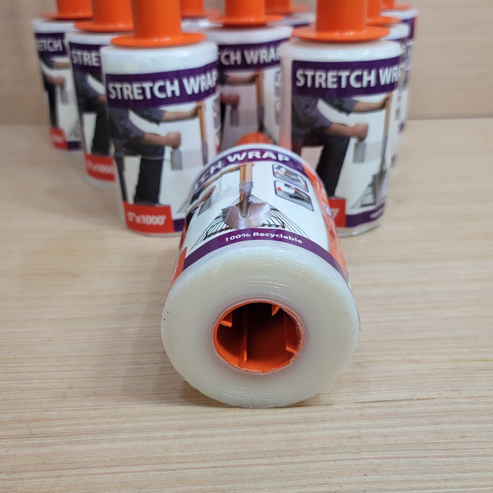 Clear Stretch Wrap 5"×1000' Plastic Roll Moving Shipping Industrial Lot of 10