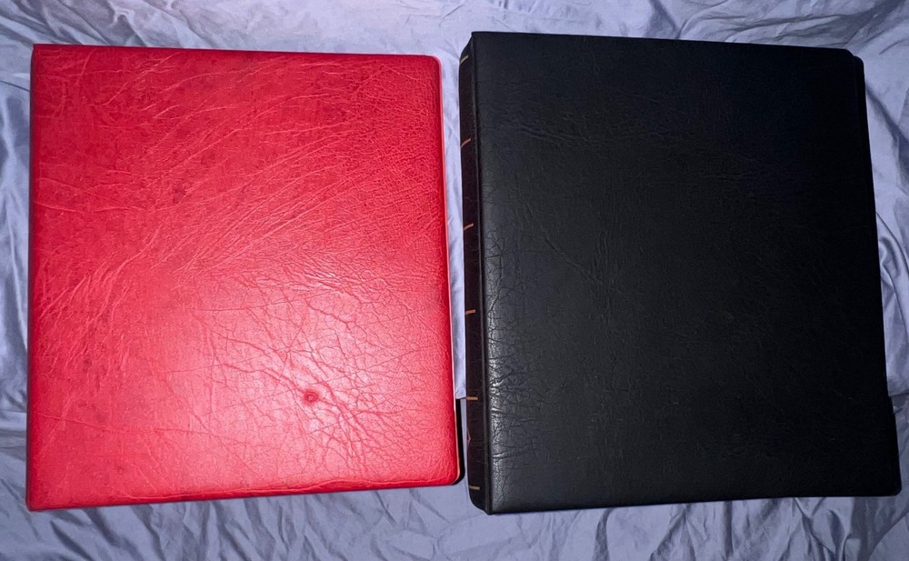 Slightly Used Old/Classic LIGHTHOUSE TWO-POST BINDERS LOT OF 2 - RED & BLACK