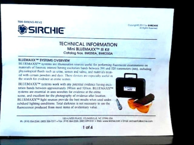 Sirchie Mini Bluemaxx III Forensic Light Kit