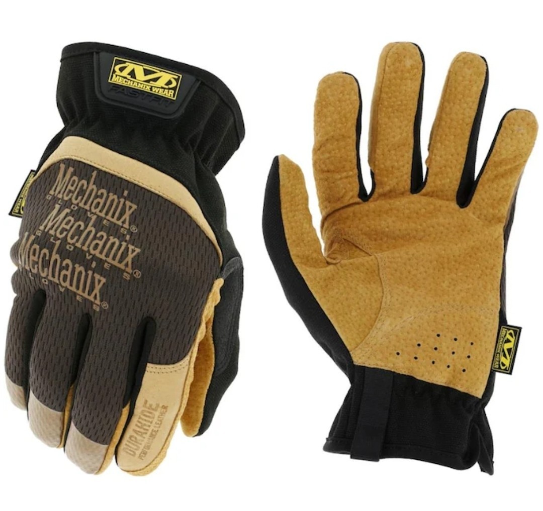 TWO PAIR Mechanix Wear Durahide Leather FastFit Work Glove Elastic Cuff LARGE