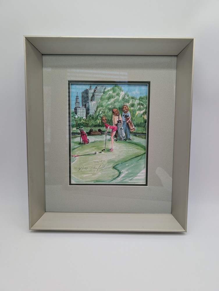 Original Corlette Baylock Pistachio Shell 3D Shadowbox Signed - Golf Gift