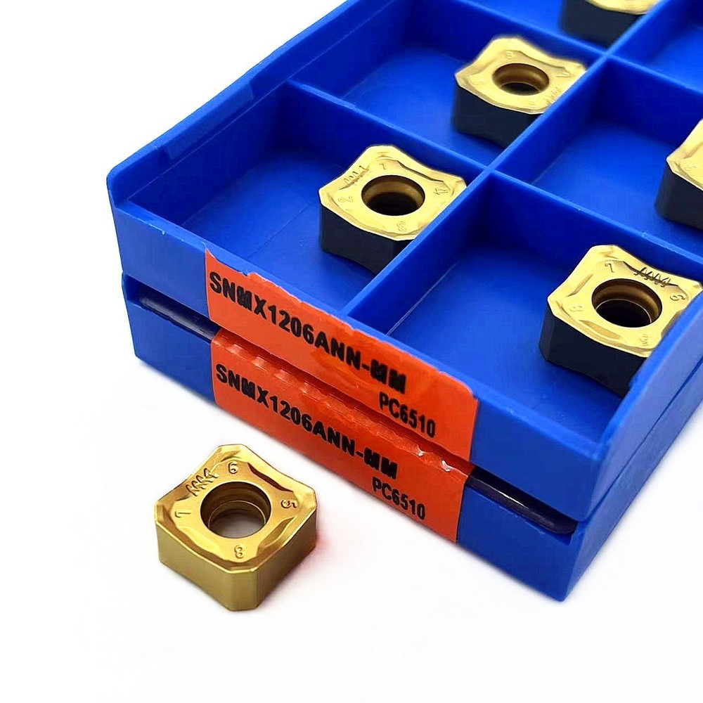 10pcs Milling Inserts Stainless High Gloss Coating Fast Feed Tools SNMX1206ANN