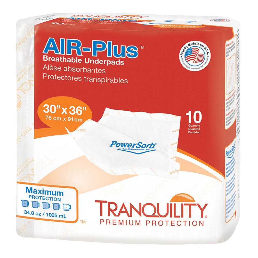 Tranquility AIR-Plus Underpad Heavy Absorbency 30 X 36" 10 ct