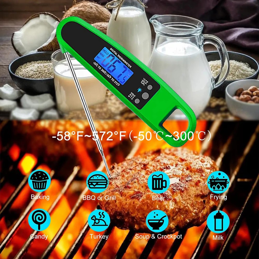 Instant Read Meat Thermometer For Kitchen Cooking Ultra Fast Precise Waterproof
