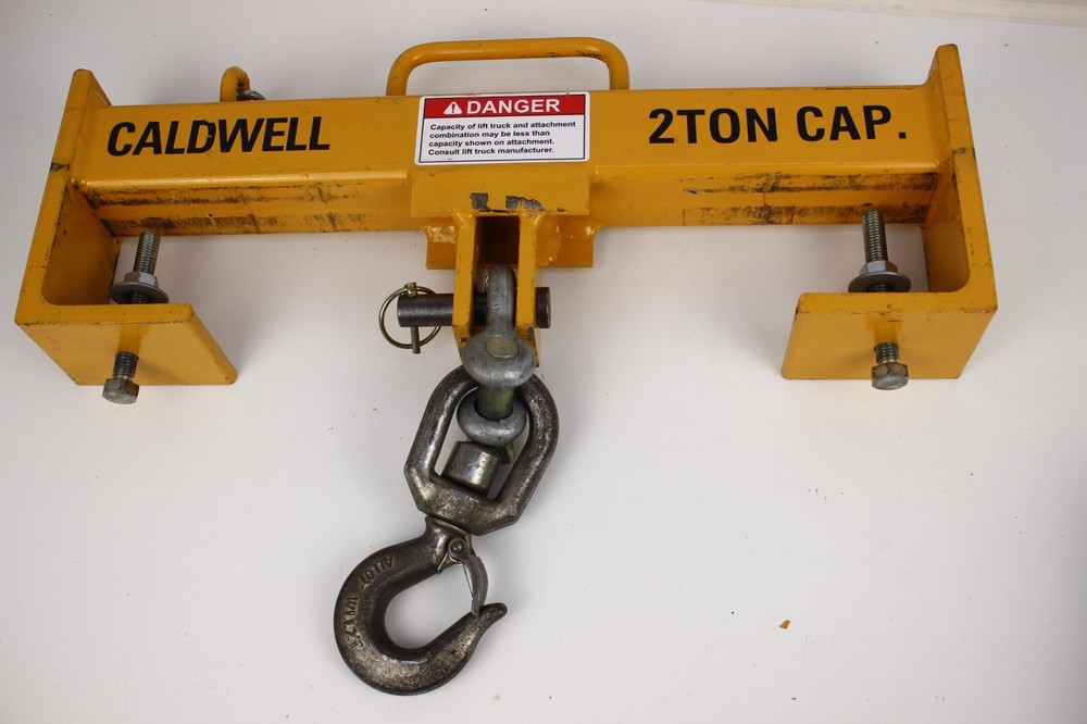 Caldwell 10S-2-20 Swivel Single Hook Fork Beam 2 Ton Cap, 20" inside