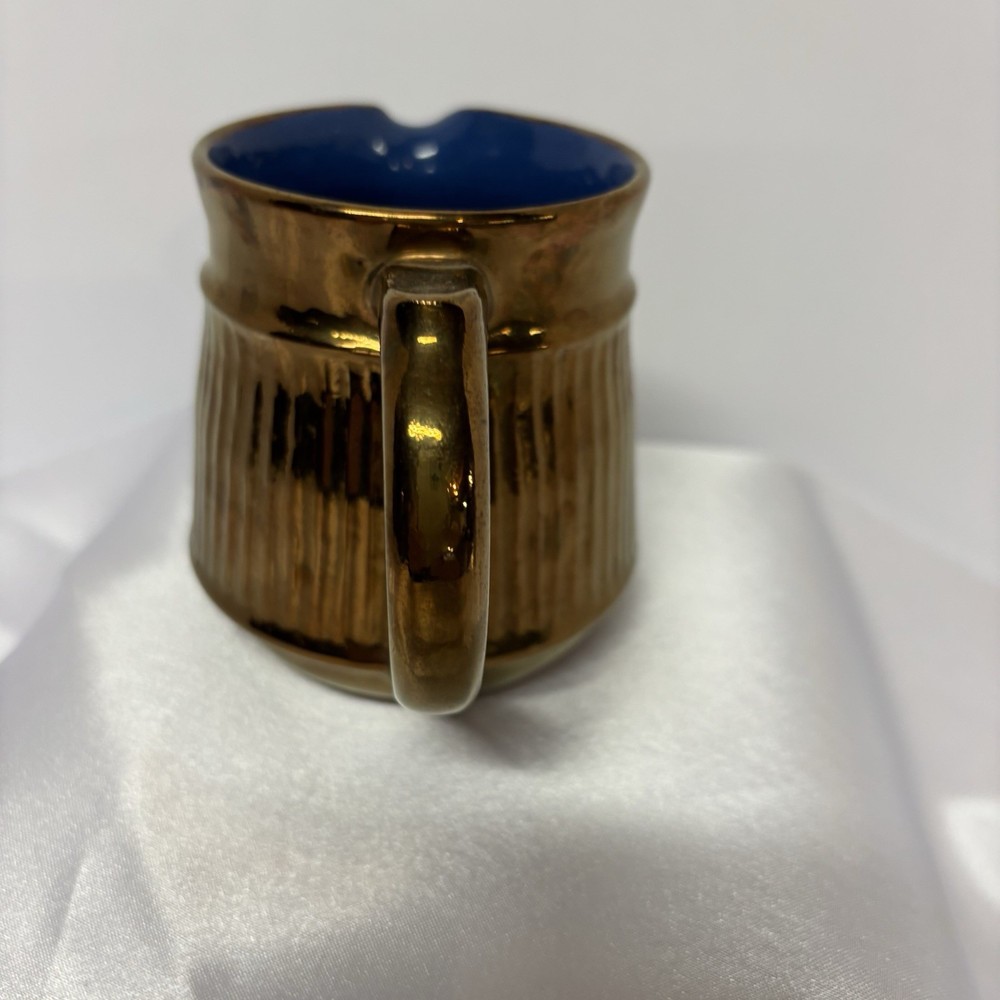 Welsh Copper Lustre Pitcher with Vertical Pattern Vintage