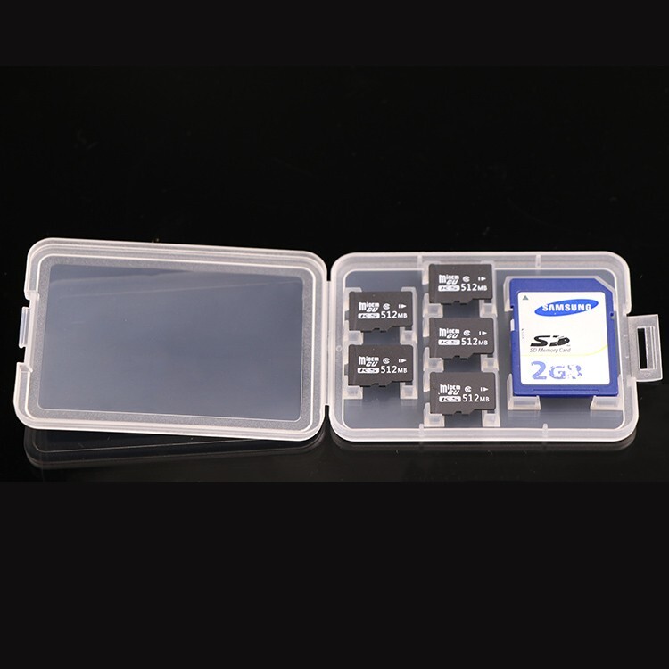 3pcs Clear Plastic Memory Card Case For SD SDHC SDXC Micro SD T-Flash Card