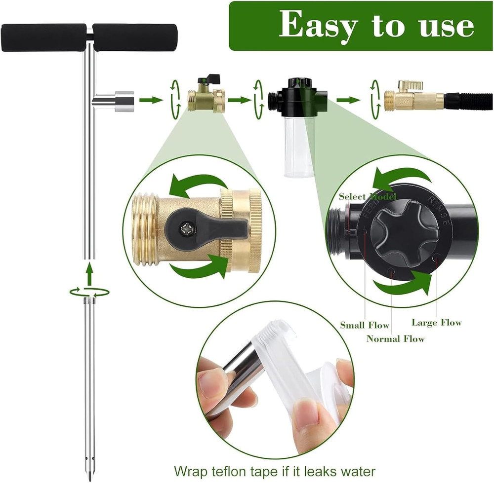 Deep Root Watering Tool for Trees, Tree Watering Spike with Fertilizer Bottle, S