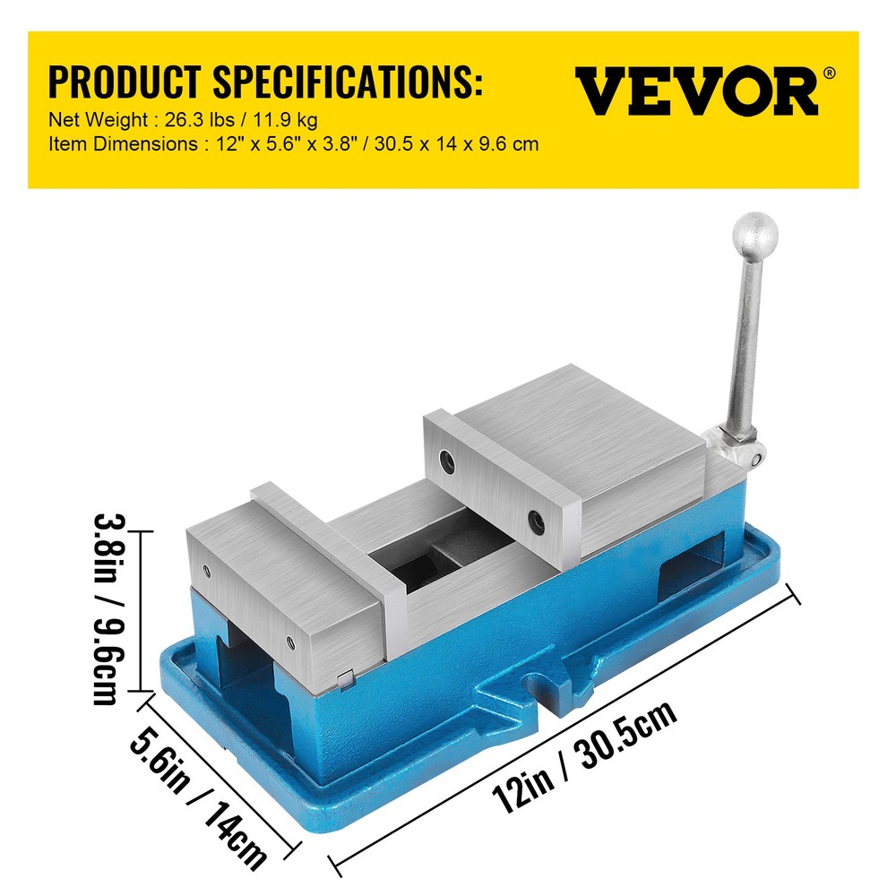 VEVOR 4'' Lockdown Vise Milling Drilling Machine Clamp Vice Precise Scale CNC