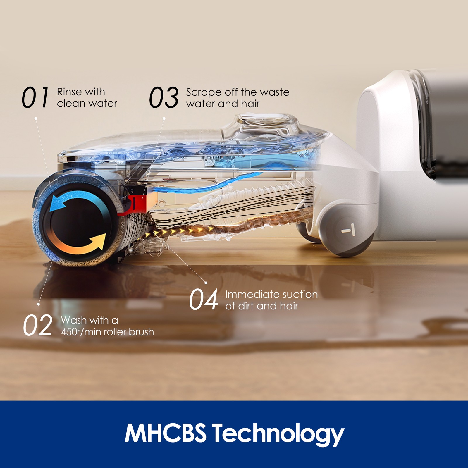 Tineco Floor ONE STRETCH S6 Wet Dry Vacuum Cleaner, 180°Lay-flat