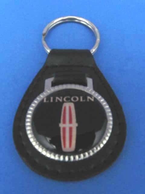 LINCOLN BLACK LEATHER KEYRING KEYFOB #024