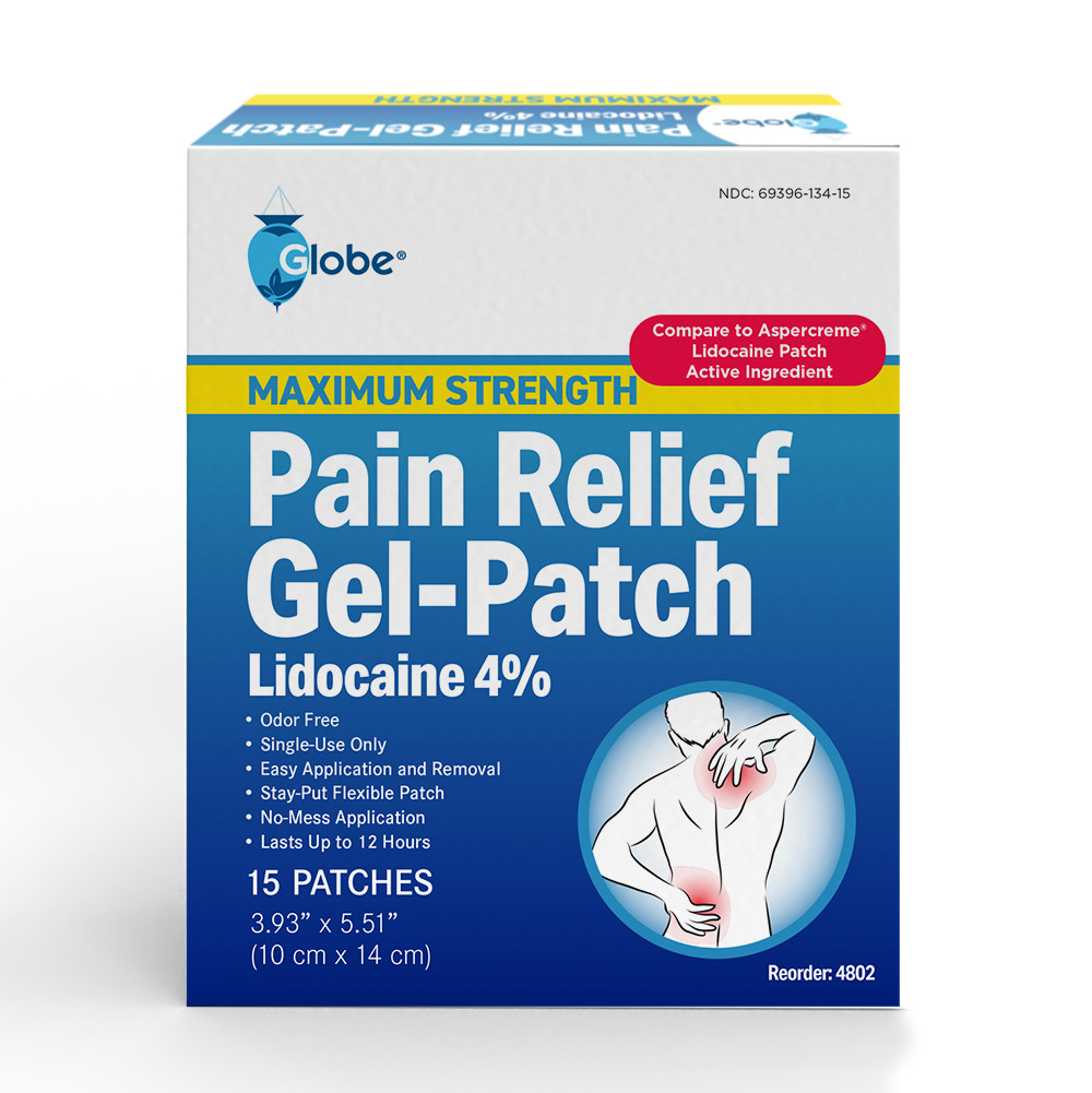 Globe Lidocaine 4% Patch | Maximum Strength Pain Relief 15 Count | Value Pack