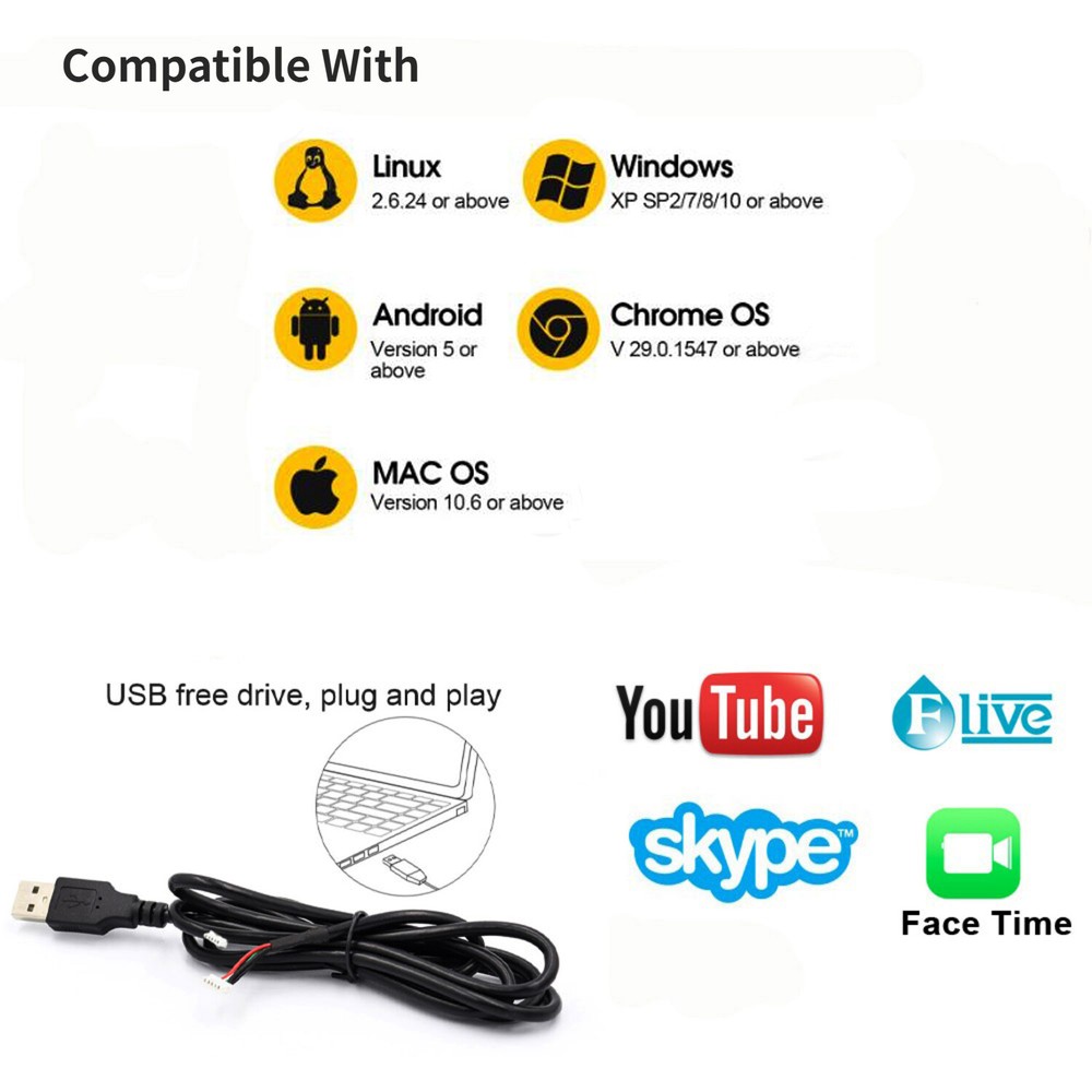 USB Camera Module Dual lens Synchronized 2560*720 30fps Webcam HD 3D VR ranging