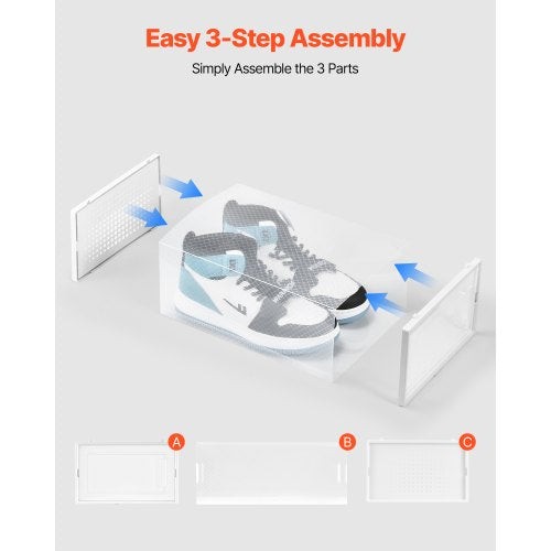 Shoe Storage Boxes 12 Pack Stackable Shoe Boxes Storage Organizers Fit up to US