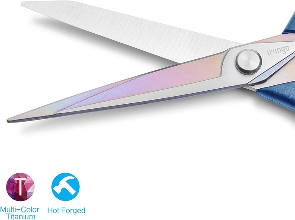 Two-Piece Set of Sharp Fabric Scissors - Heavy-Duty Multi-Purpose Scissors