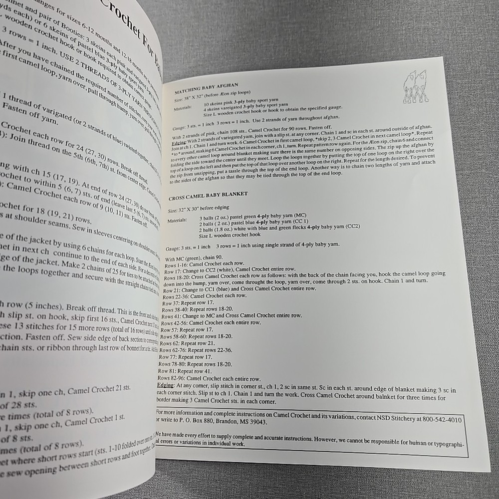 Camel Crochet Basic Instruction Book & 4 Starter Patterns Naka Pillman