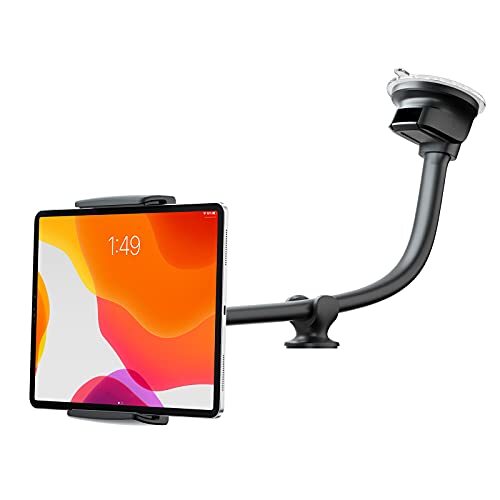 Tablet Car Mount Windshield Dashboard, Suction Cup Long Gooseneck Tablet