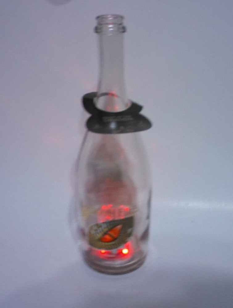 Dragon Fire Light Up Red Blinking or Steady Empty Wine Bottle- 11.75"H