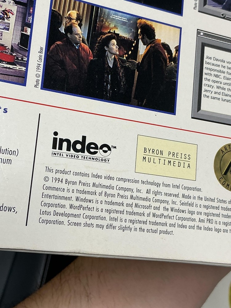 Vintage Seinfeld CD-ROM Box Only Display Windows PC Big Box