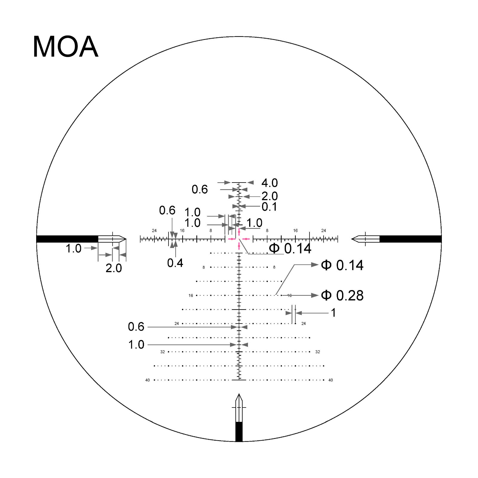 Arken Optics SH-4J 6-24×50 FFP – Illuminated VPR MOA Reticle (SH4J-6240VPR)