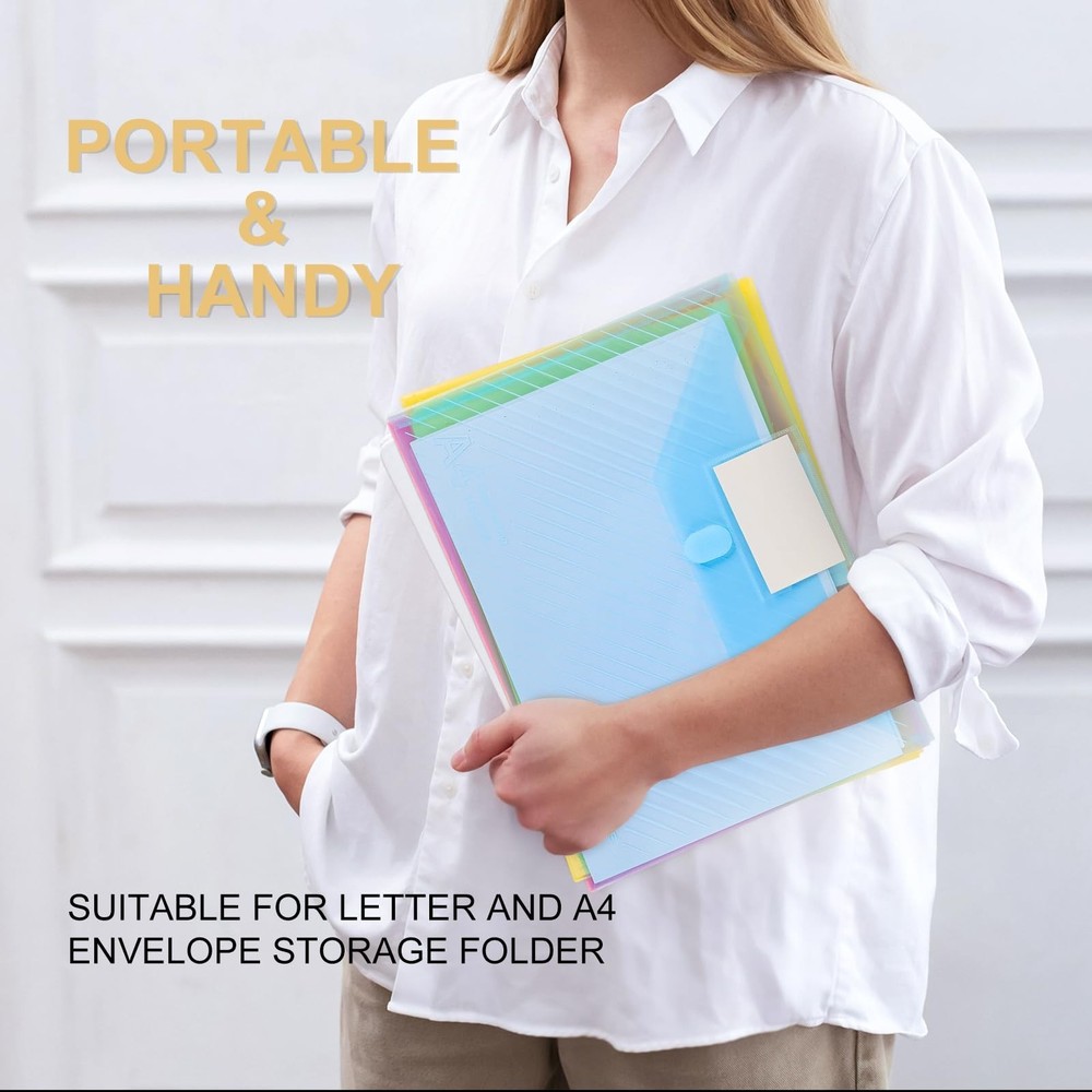 10 Pack, Plastic Envelopes File Folders, HeavyDuty Document Folder for Letter...