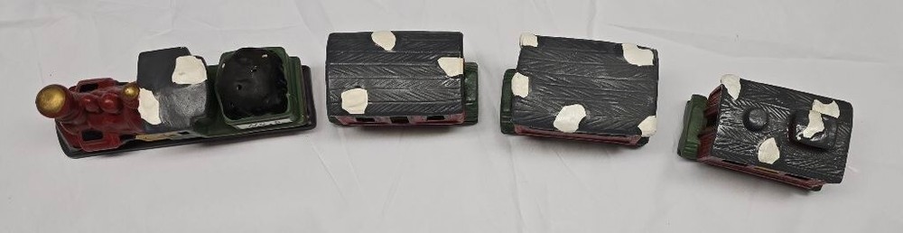 Vintage Ceramic 4 pc Christmas Train Decor