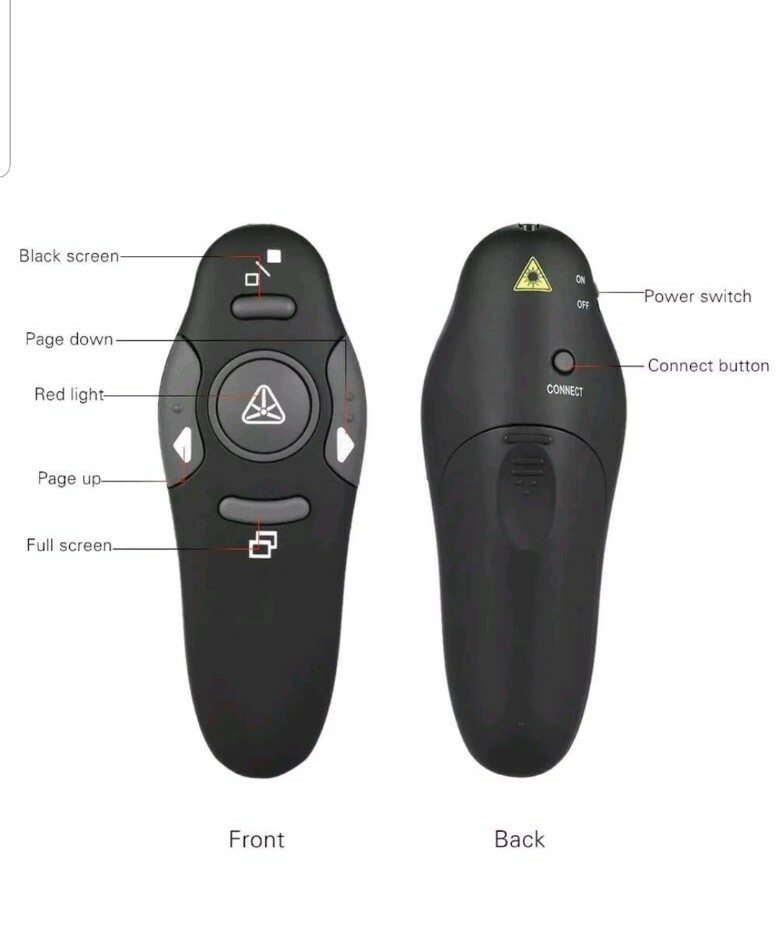 1pc Wireless Presenter 2.4GHz PPT Pen Wireless Presenter Clicker Remote Control