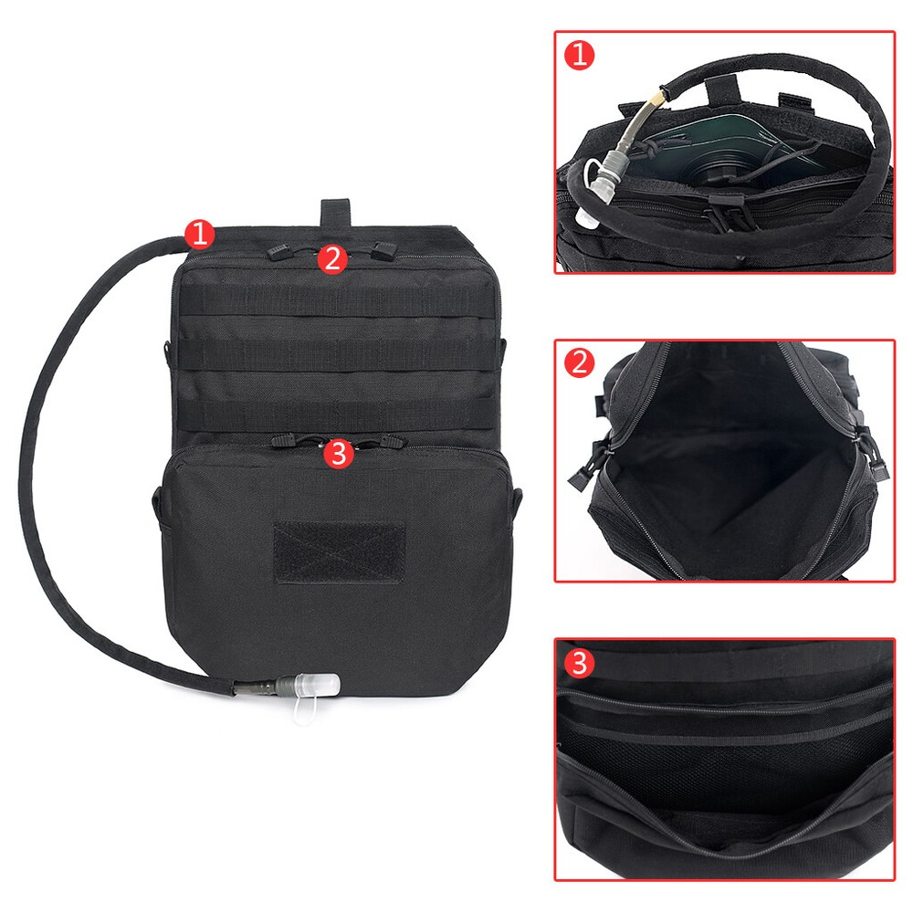 Tactical MOLLE Hydration Pack 3L Hydration Water Bladder Molle Vest Accessory US