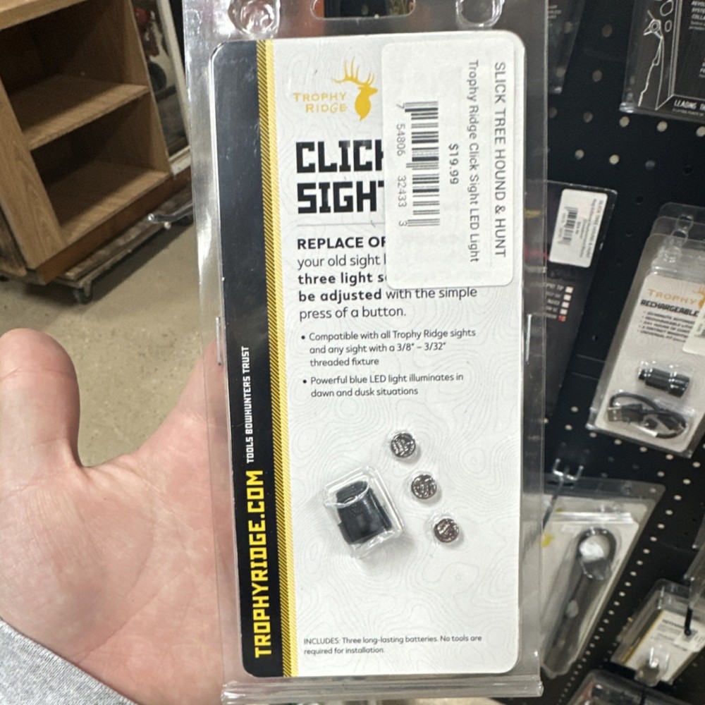 Trophy Ridge Click Sight LED Sight Light Compound Bow Ambidextrous Black