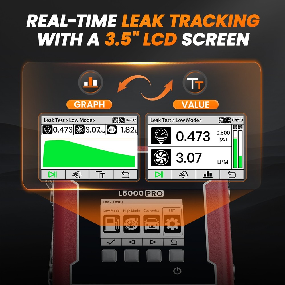 L5000 PRO EVAP Smoke Machine High Precision Leak Detection Built-in Air Pump
