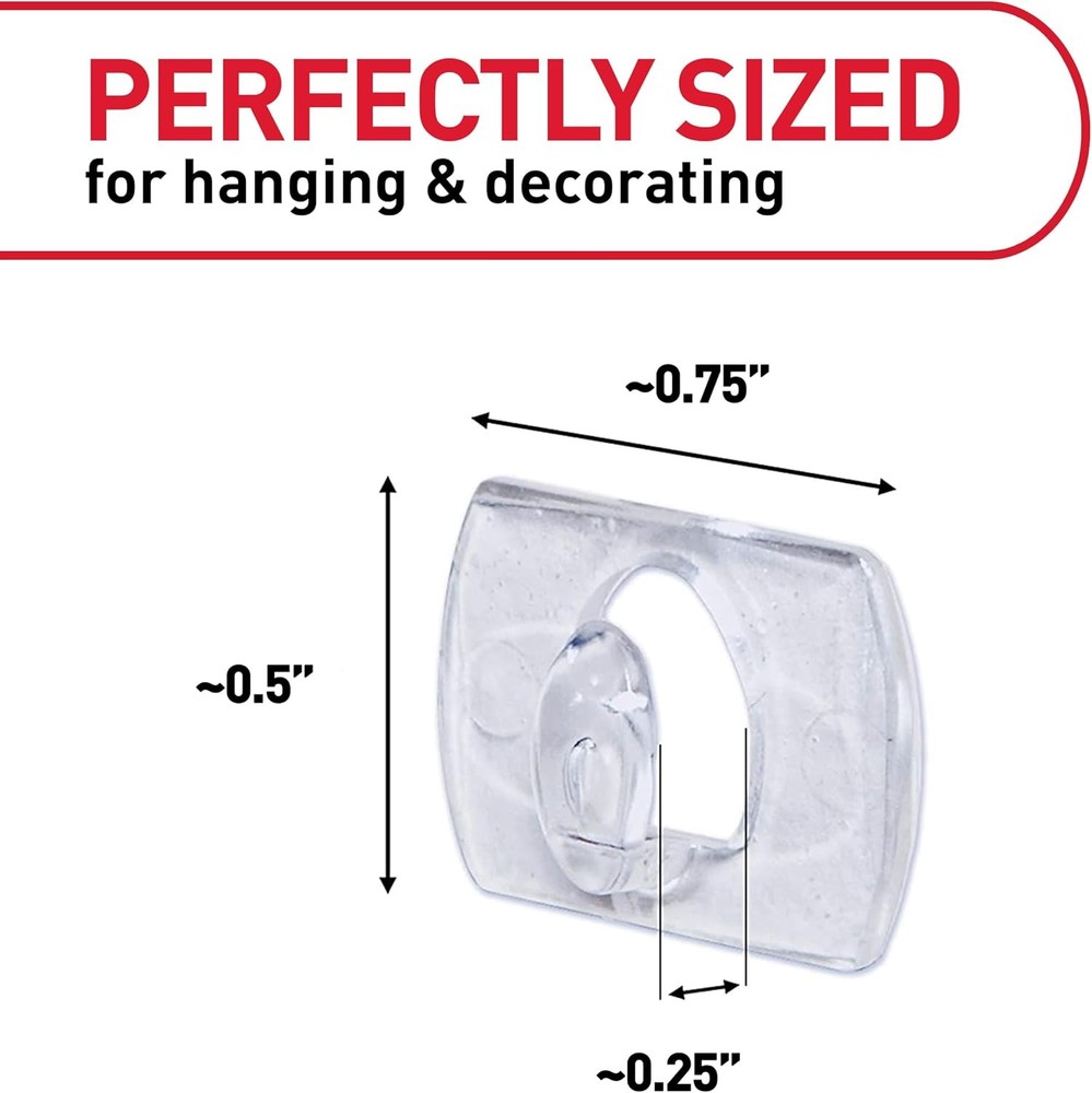 Command Mini Light Clips 45 Clear + 54 Strips Indoor Damage-Free Christmas Light