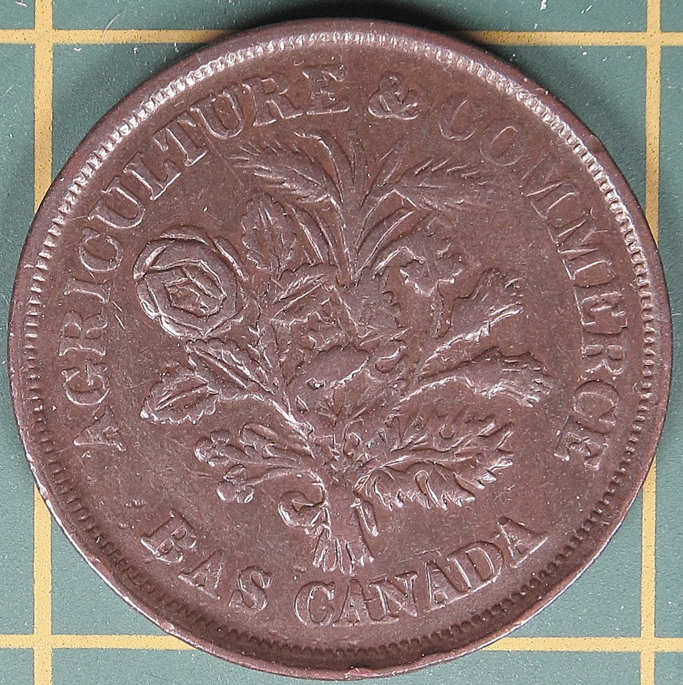 c.1838 Lower Canada Un Sou Token LC-5A5