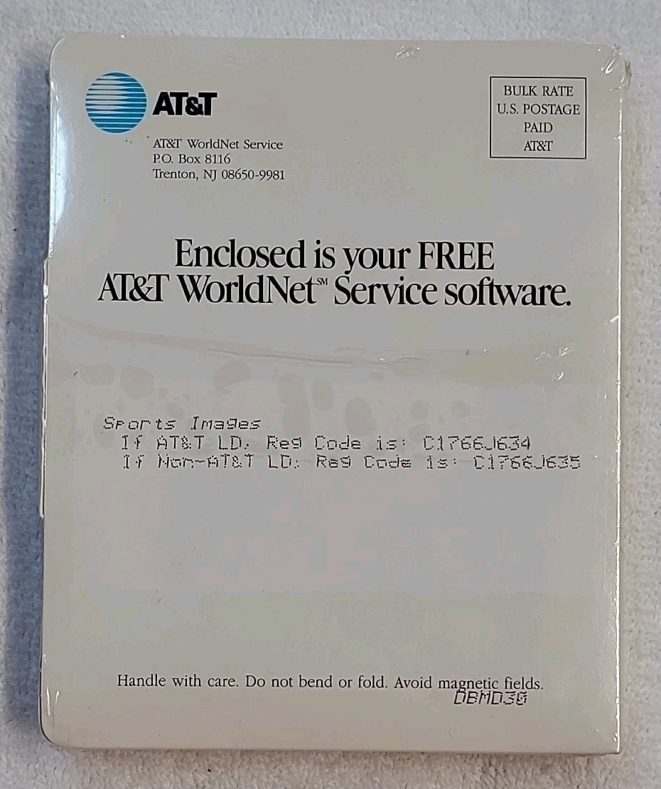 AT&T WorldNet Service 3.5" installation diskettes Windows version 1996 Netscape