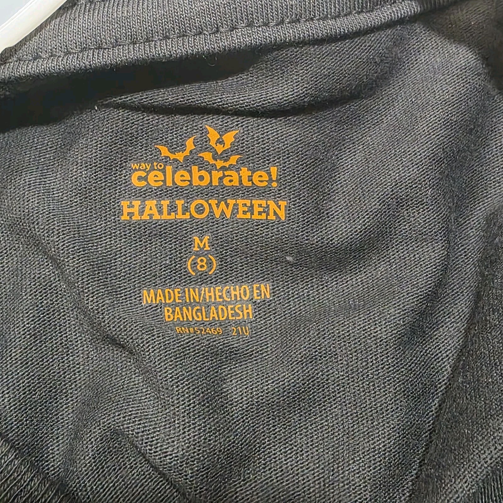 New Lot Of 2 Boys Short Sleeve Halloween T-Shirt Medium 8 Top Black Grey Shirt