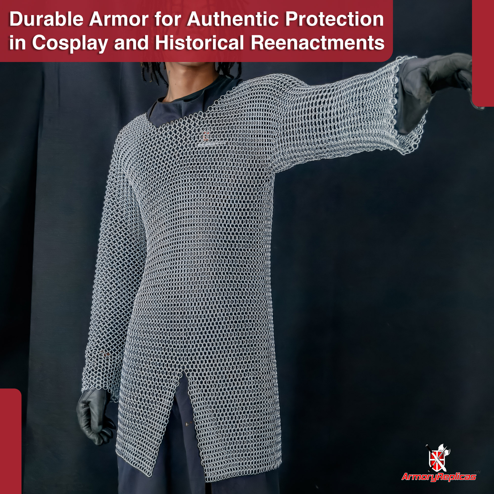 Chainmail Armor Full Sleeve Knight Shirt | Mild Steel Medieval Hauberk | 6 Color
