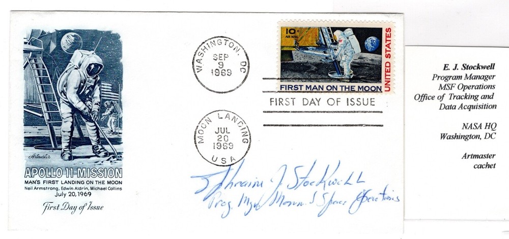 C76 Moon Landing Space 10c Airmail 1969 FDC - Autographed Artmaster