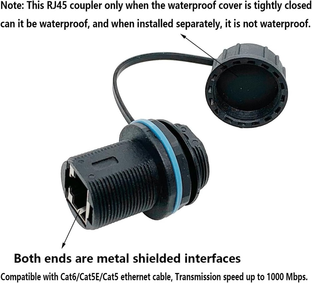 RJ45 Industrial Coupler CAT6 Gold 6 Pack