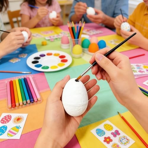 24 Pcs DIY Blank Paper Mache Easter Eggs, Blank Paper DIY Craft Easter-Eggs-DIY