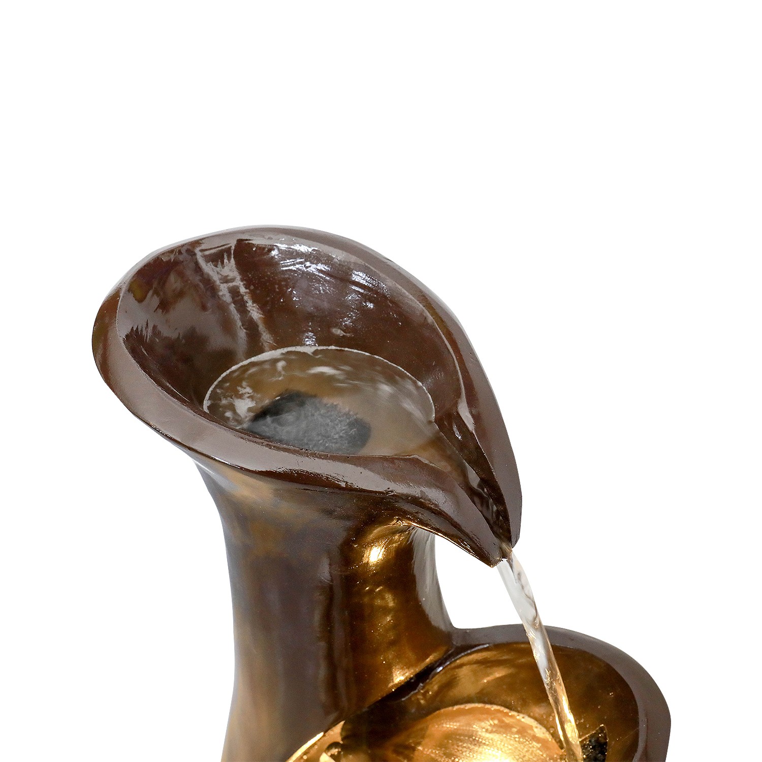 Used Faux Stone Tiered Cascading Water Fountain with LED Lights