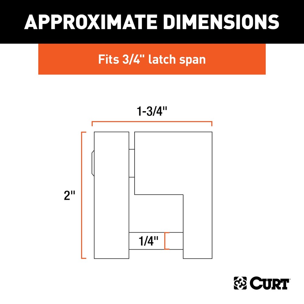 Curt-Coupler Lock (1/4" Pin, 3/4" Latch Span, Padlock, Black)