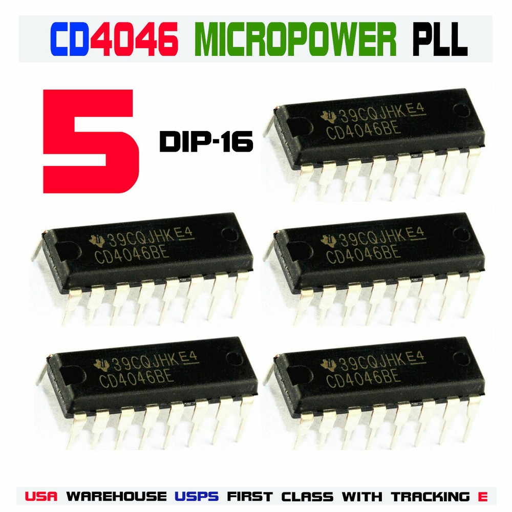 5pcs CD4046 CD4046BE Micropower Phase-Locked Loop CMOS dip-16 IC