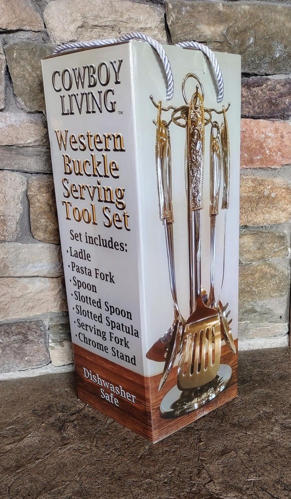 Western Buckle Six Piece Serving Tool Set w/Stand