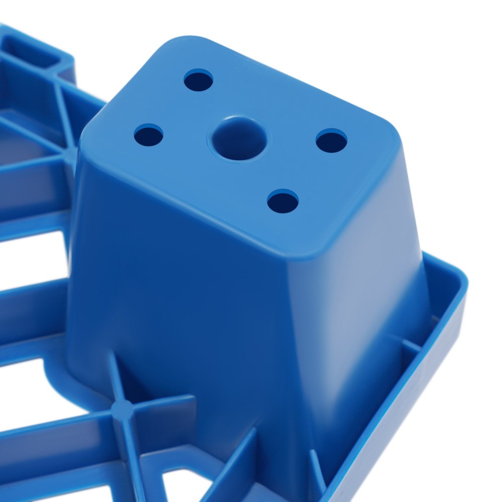 4pcs Blue Pallets Moisture-proof Floor Pallet Rectangular Breathable Grid Pallet