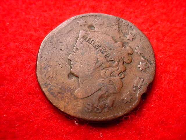 1832 CORONET HEAD LARGE CENT  COPPER COIN!   #Z-115