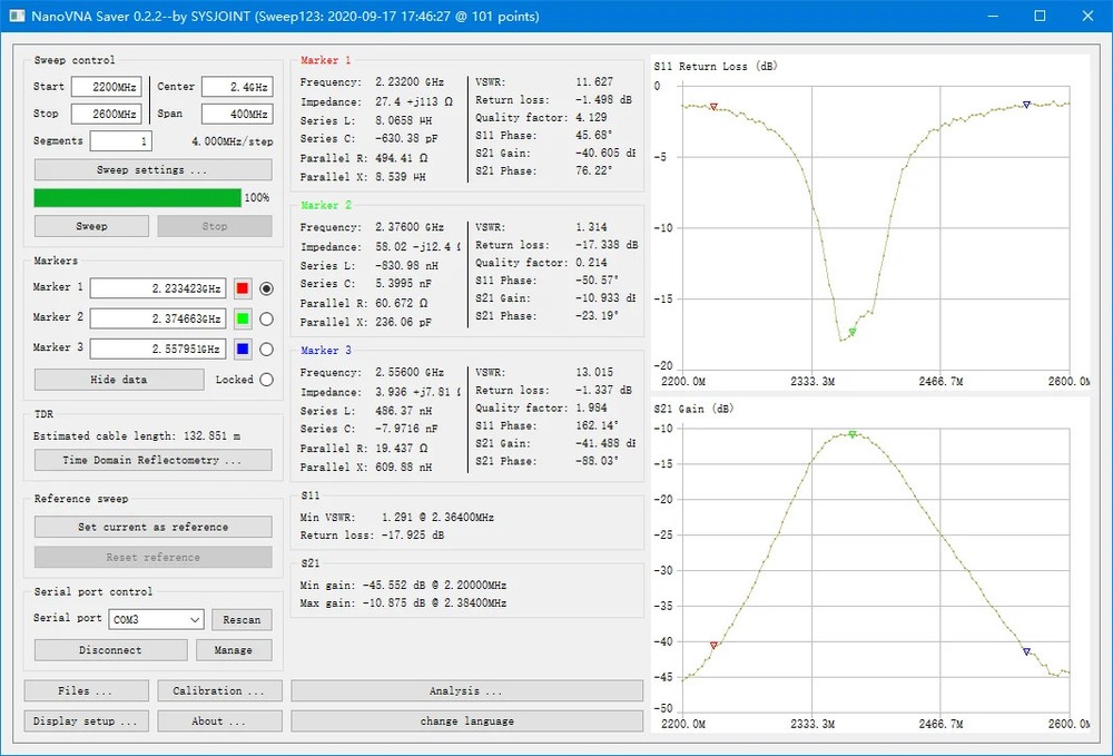Network Analyzer Digital Nano VNA Tester USB LogicAntenna Analyzer Standing Wave