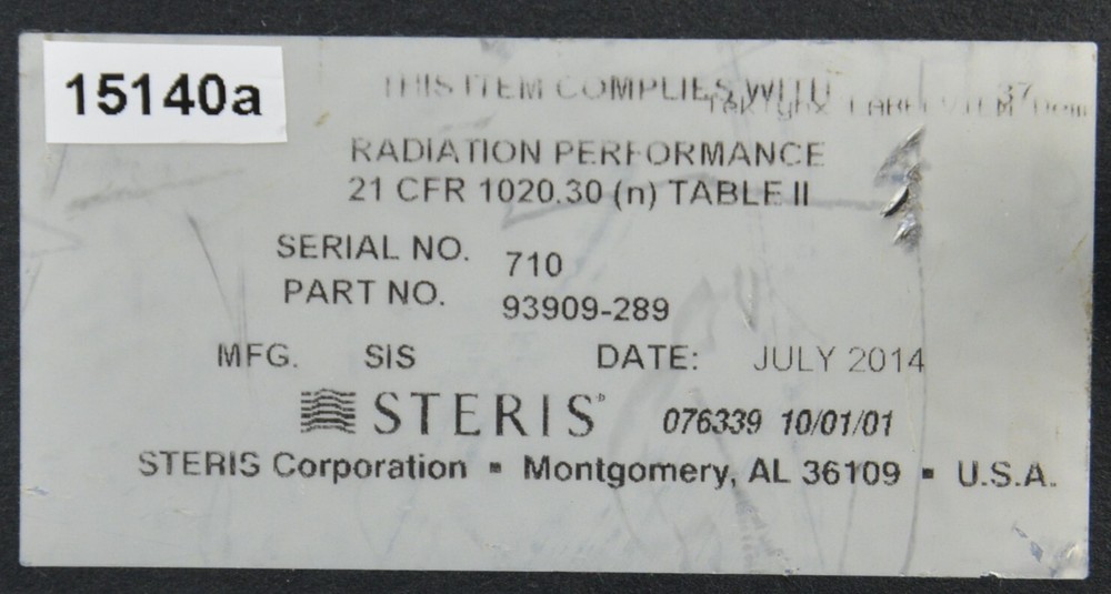 Steris Radiolucent Imaging Table Top Platform Model 93909-289