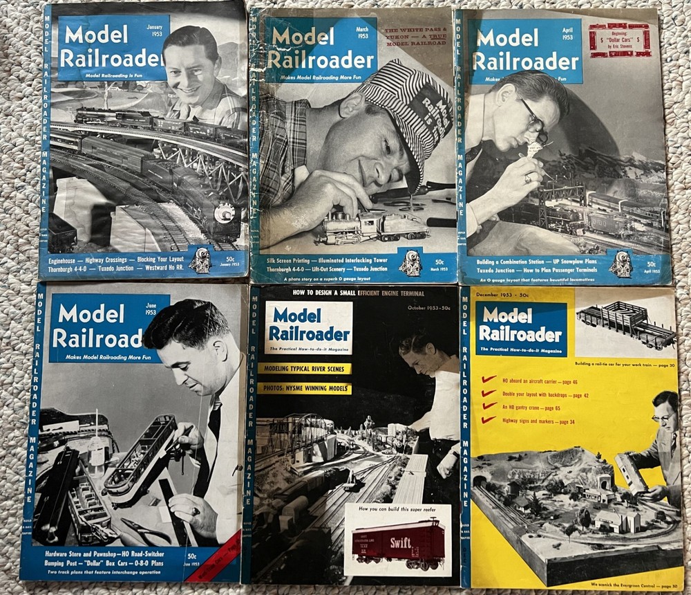 Model Railroader Magazine 1953 - 6 Issues